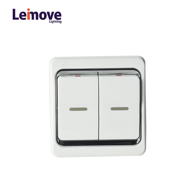 Hot Sale Three Year Warrant 13A 2 Gang 1 Way Switch