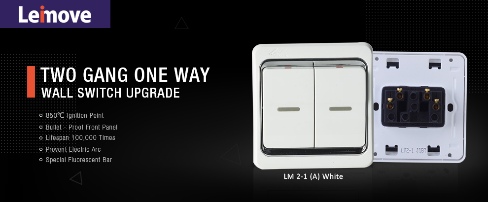 Leimove-Three Year Warrant 13a 2 Gang 1 Way Switch | Leimove Lighting