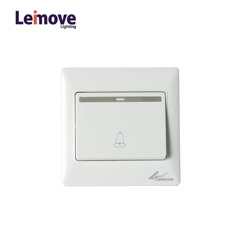 10A 250V One Way White Door Bell Wall Switch 86*86