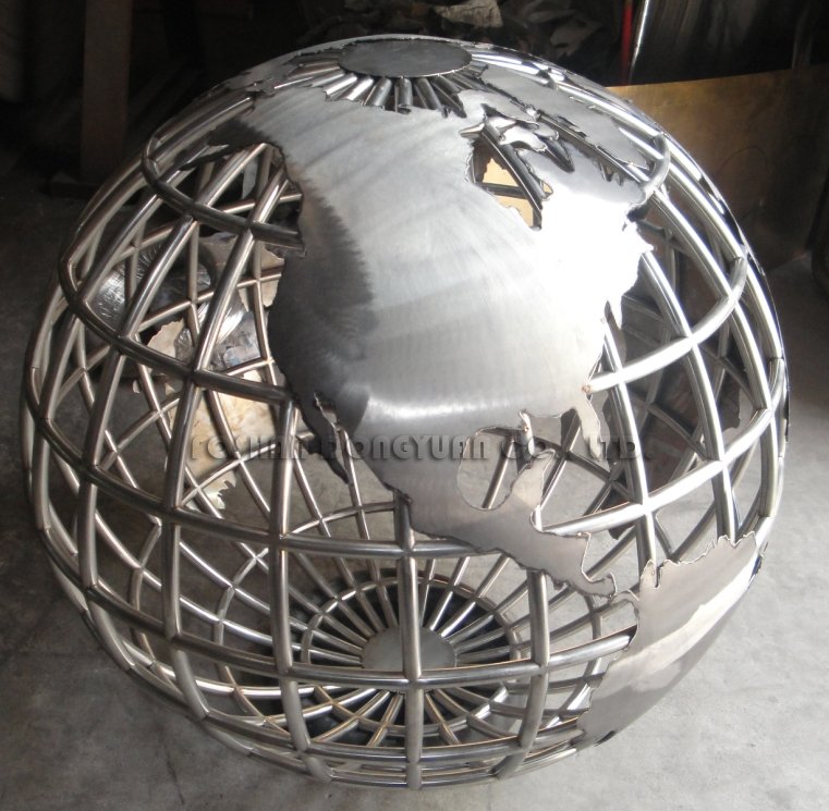 DONGYUAN 500mm Decorative Stainless Steel World Map Globe Metal Sculpture (of Stainless Steel/Iron/Metal Alloy) image7