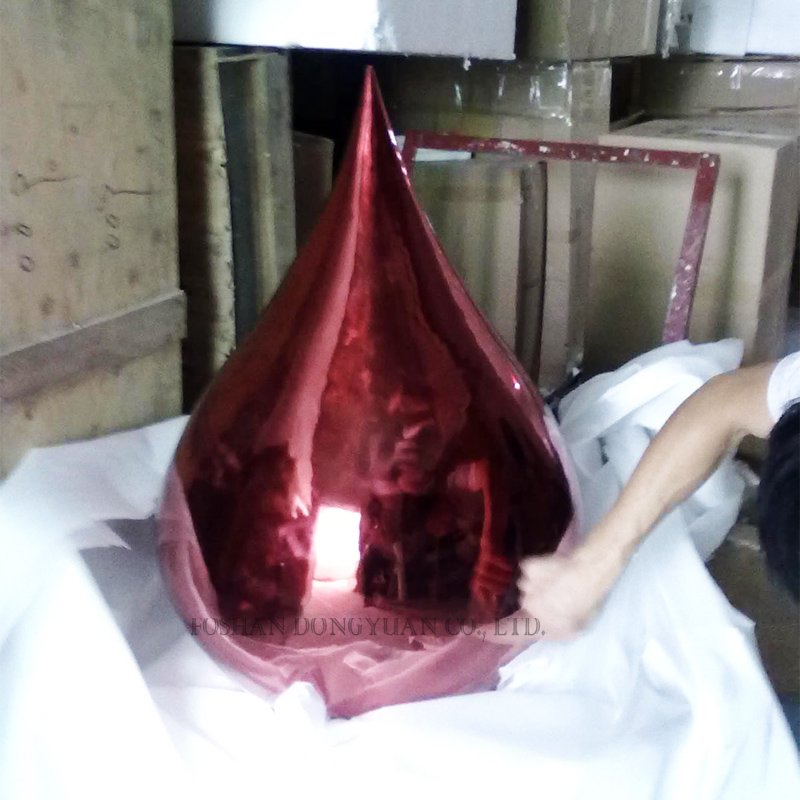 DONGYUAN 2 Feet Polished Red Water Drop Decoration Sculpture Metal Sculpture (of Stainless Steel/Iron/Metal Alloy) image3