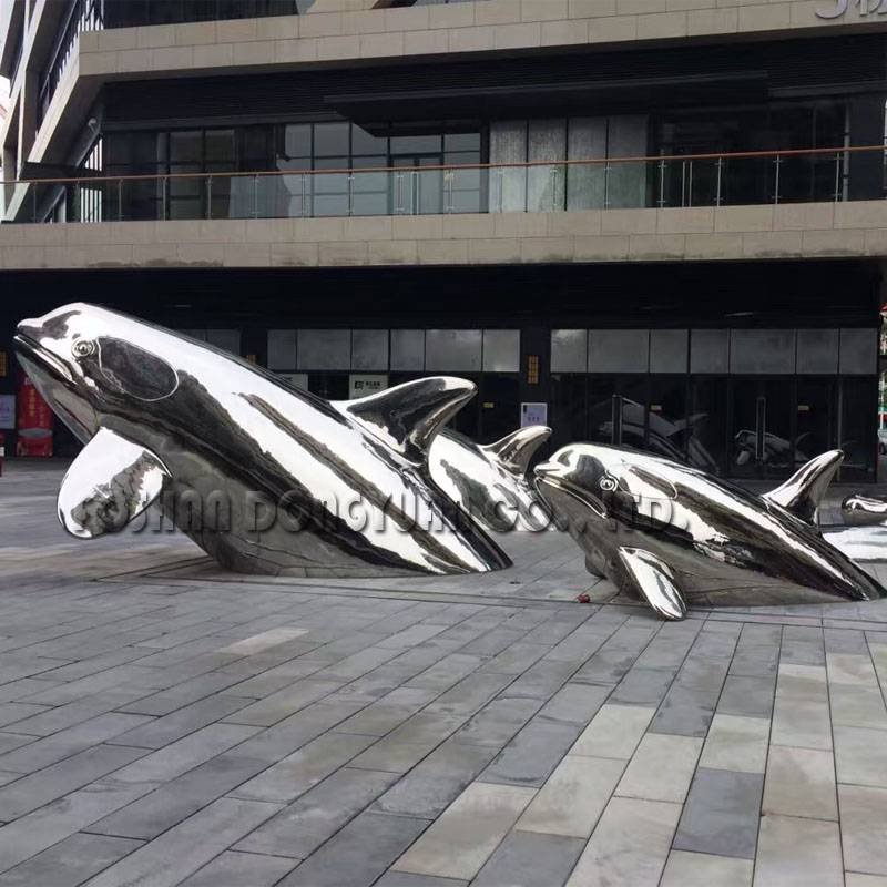 DONGYUAN Polished Mirror Dolphin Decoration Sculpture Metal Sculpture (of Stainless Steel/Iron/Metal Alloy) image21