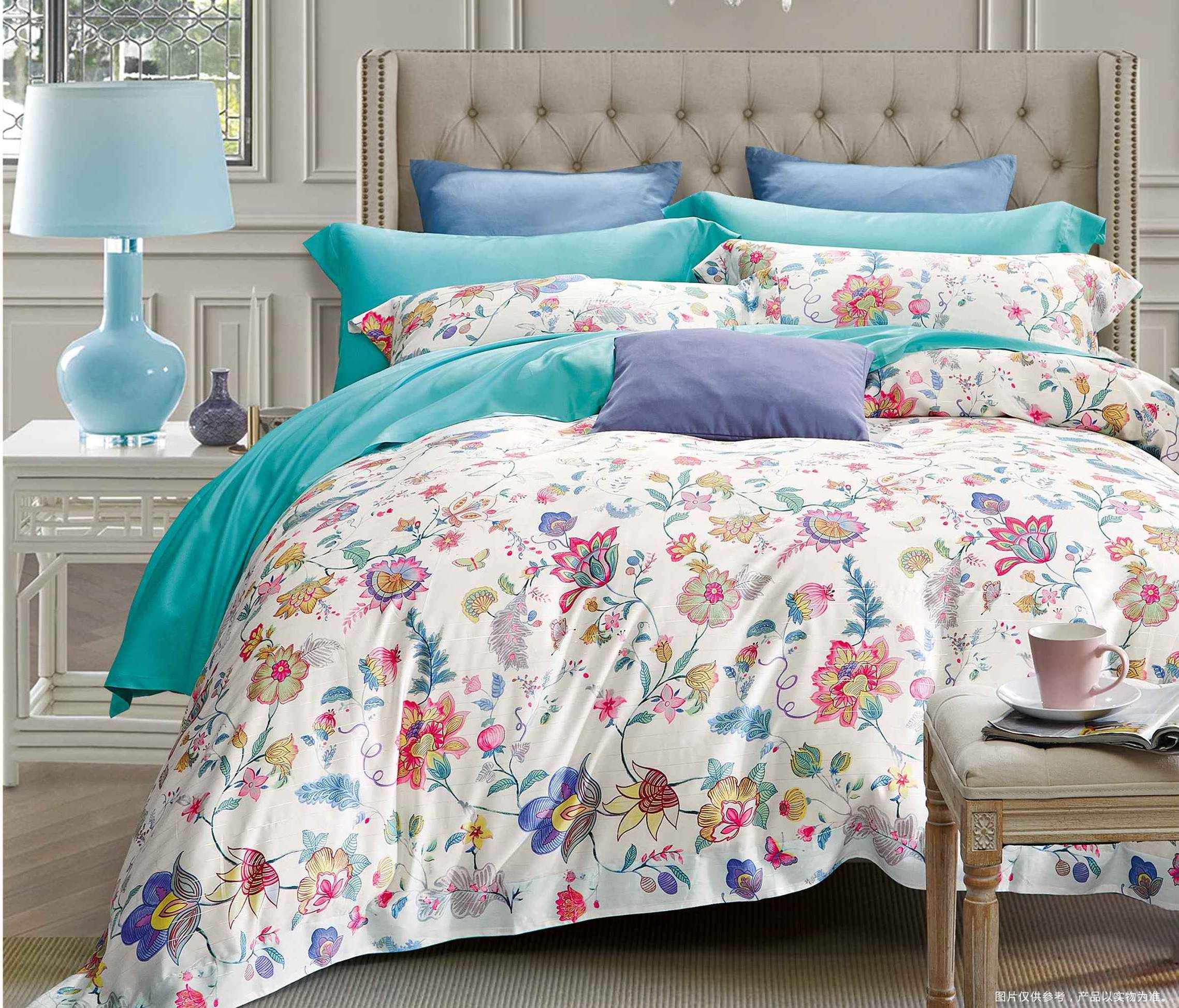 Daphne Graphic Floral Prints Lyocell Bedding Set Stylish 171093 Other Material Printed image16
