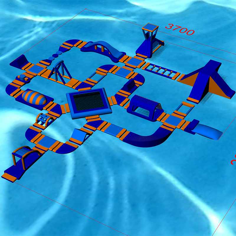 JOY inflatable Inflatable sea Aqua Water Amusement Park with Obstacle Course For Lake Inflatable floating water park image29