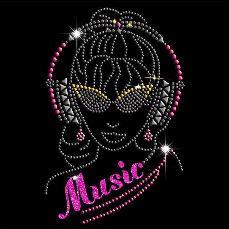 Junhin iron on 7*11 inch rhinestones transfers for t shirts Rhinestone transfers image27