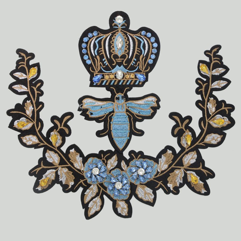 Junhin Fashion 8.5*9.5 inch colors decoration beaded applique embroidery flower patches Beaded Patches image8