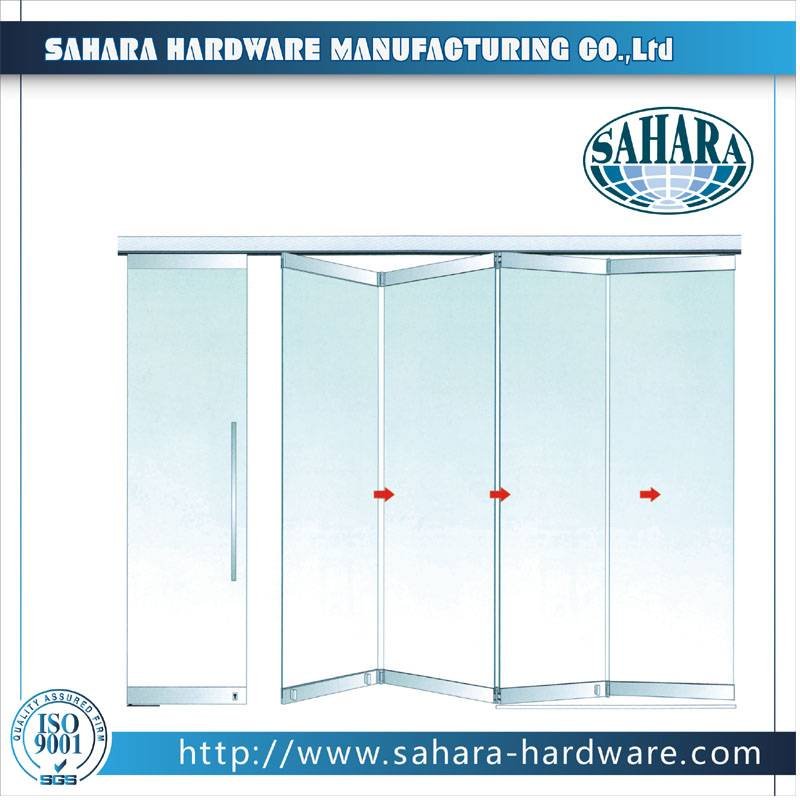 SAHARA Glass HARDWARE Folding Glass Partition Frameless Door - FD9000 Folding Glass Partition image3