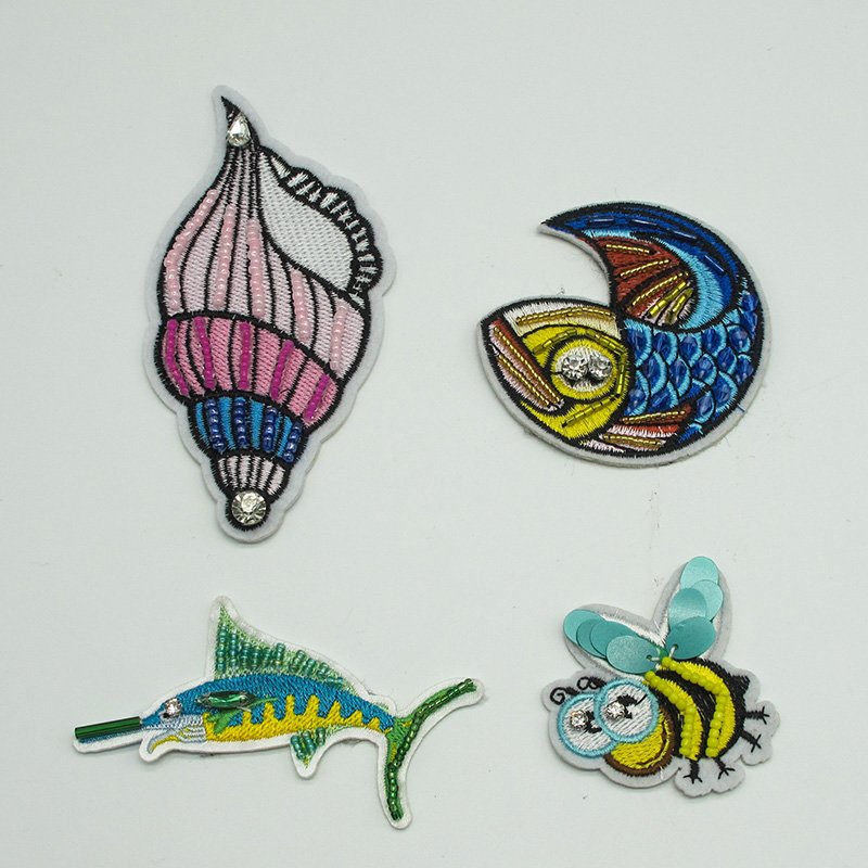 Junhin Handmade Beaded Rhinestones Cross Design Patches Sew on Badge Applique Clothes Beaded Patches image11