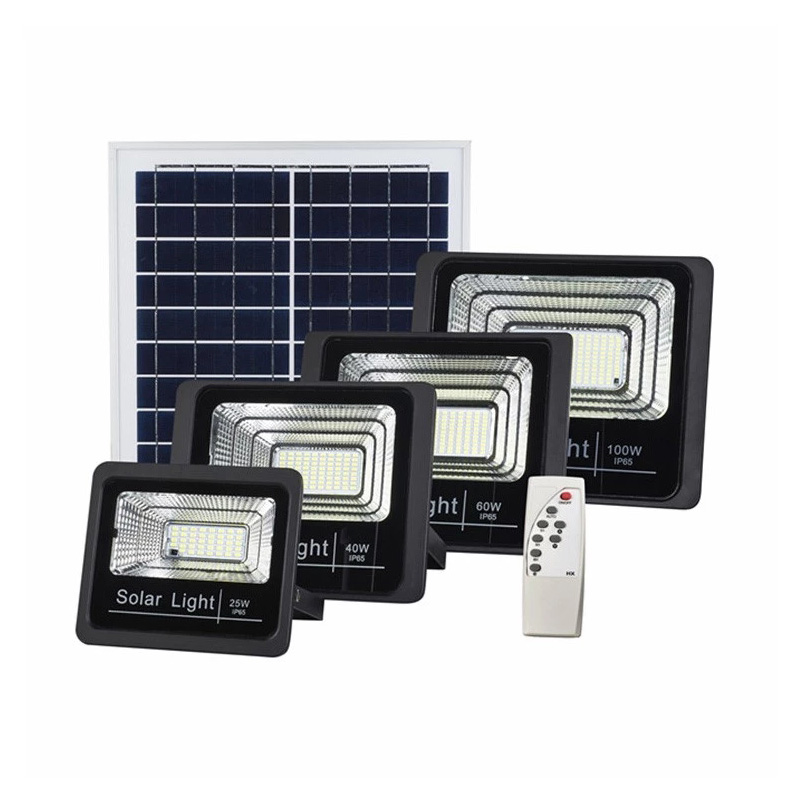 IP67 25W 45W  65W 100W 120W 200W remote Control+Light Sensor+timer solar LED flood light