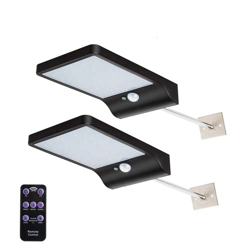 Solar Gutter Lights 48 LED Motion Sensor Light for Barn Porch Garage and Patio with Mounting Pole