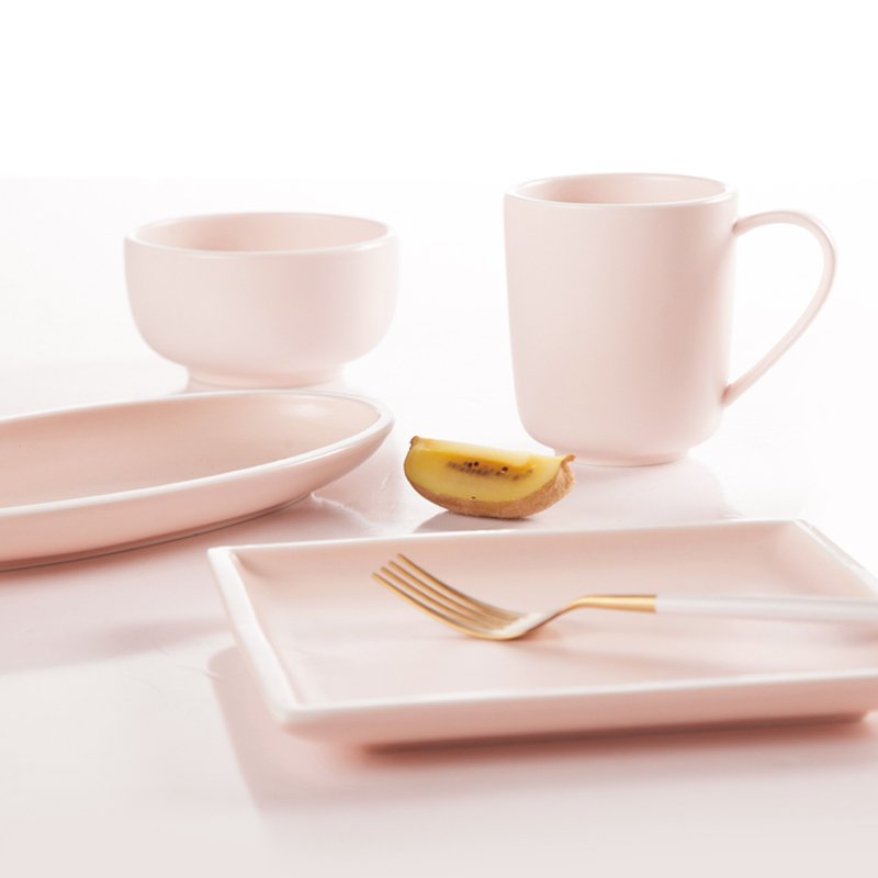 Two Eight Simple Style Smoothly Glaze Pink Color Porcelain Dinner Set  - HE PING SERIES 3 Colored Porcelain Dinner Set image10