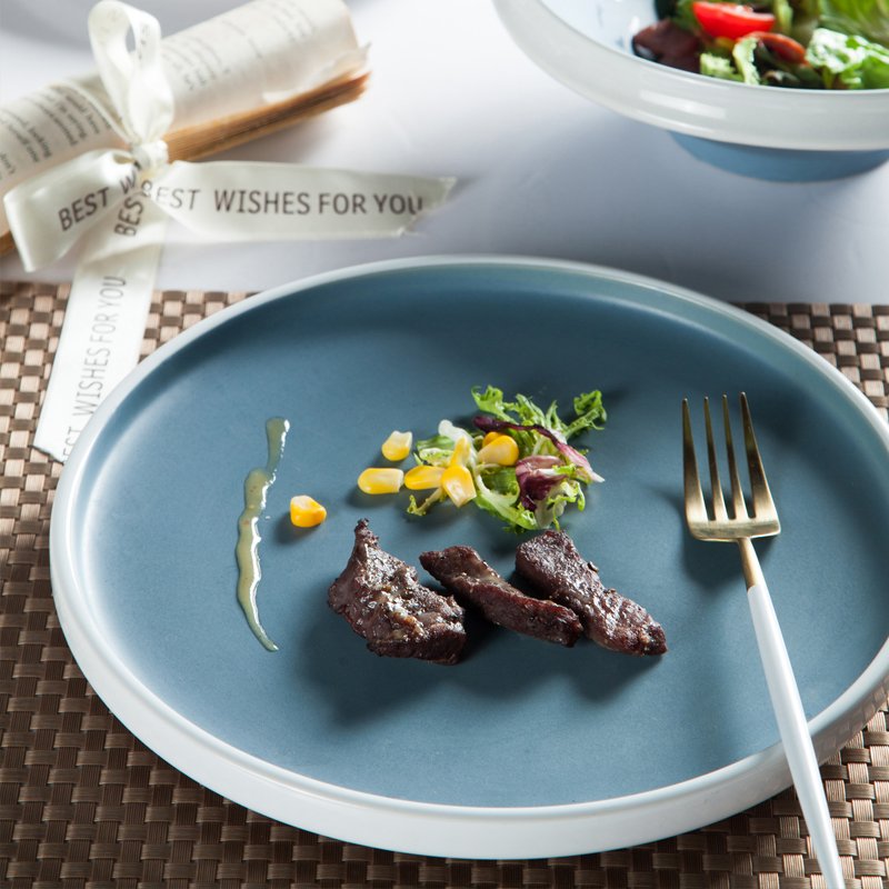 Two Eight Smooth Surface Colored Casual Round Bone china Dinner Set - YI YING SERIES Colored Porcelain Dinner Set image2