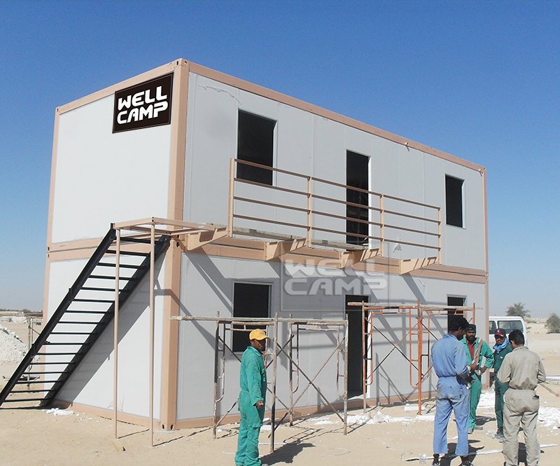 WELLCAMP, WELLCAMP prefab house, WELLCAMP container house Mobile portable two floor prefab container house in Qatar project, Wellcamp C-16 Detachable Container House image84