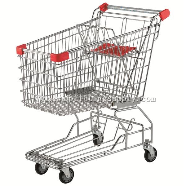 Grace Metal  Chrome Shopping Cart GSW-130 Metal Shopping Trolley image21