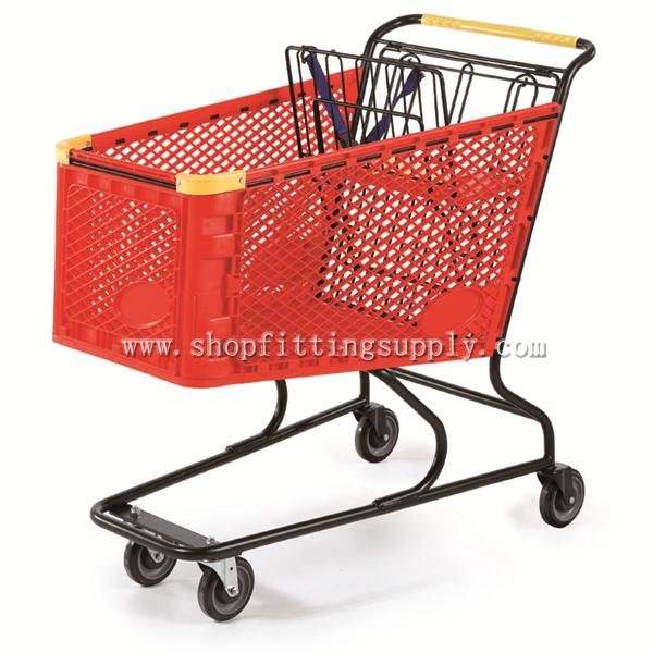 Grace Plastic Shopping Cart GSP-180F Plastic Shopping Trolley image3