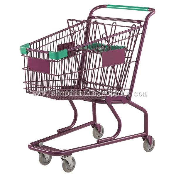 Grace Metal Powder Coating Shopping Cart GST-90B Metal Shopping Trolley image2