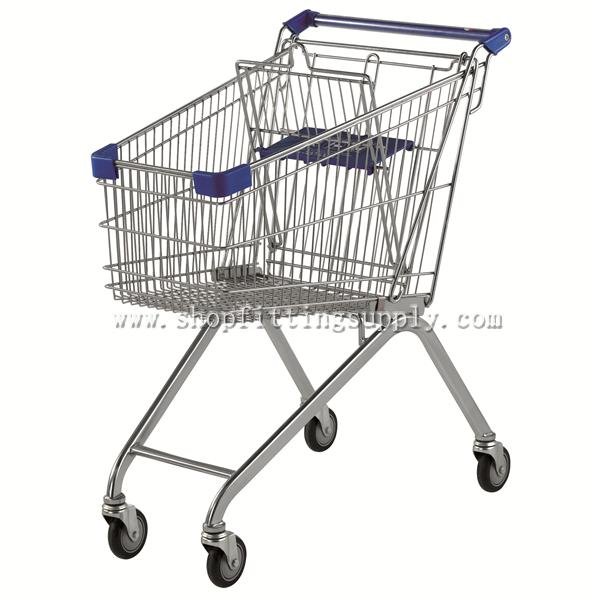 Grace Metal Chrome Shopping Cart GST-90A Metal Shopping Trolley image9
