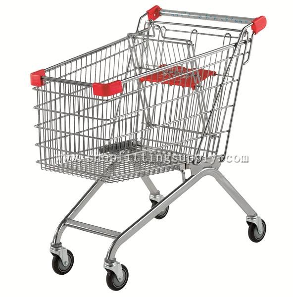 Grace Metal Chrome Shopping Cart GST-150 Metal Shopping Trolley image5