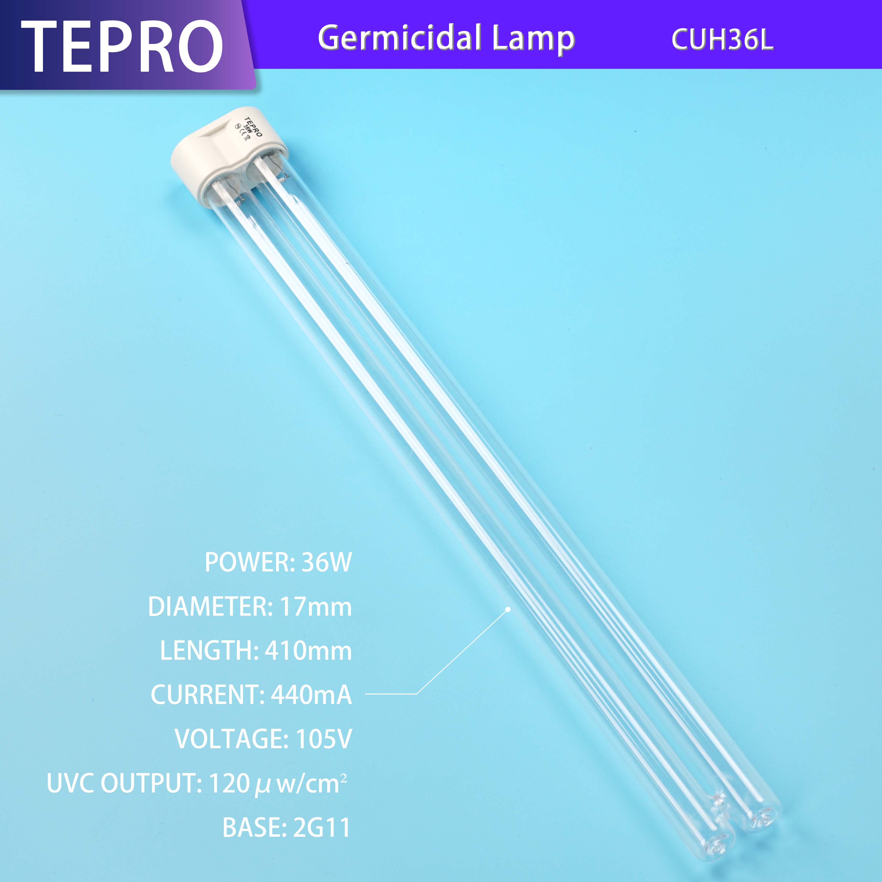 Aluminum Plastic Base High quality Quartz Glass 36W CUH36L