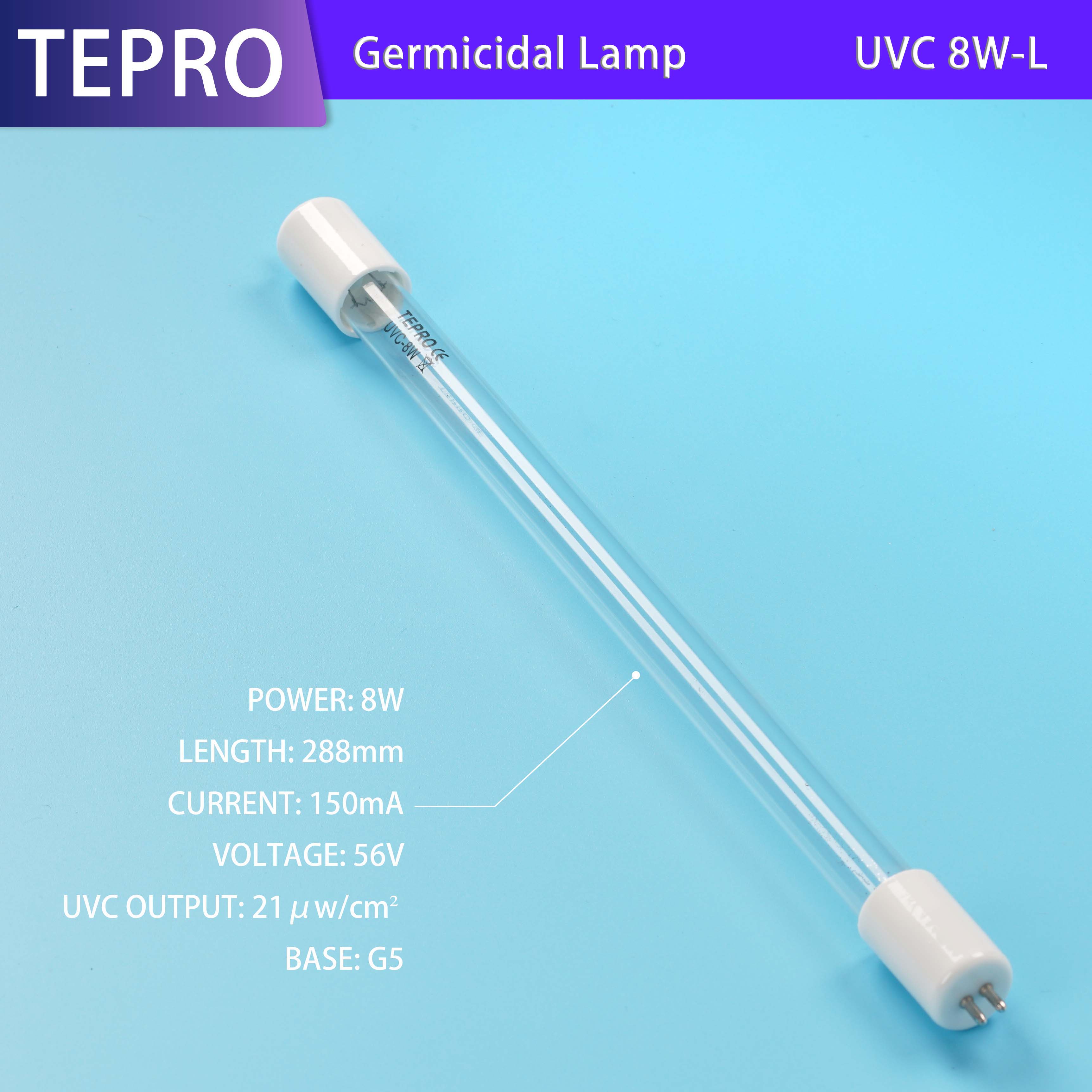 Kill Bacteria 8W  G5 Ceramic UVC 8W-L