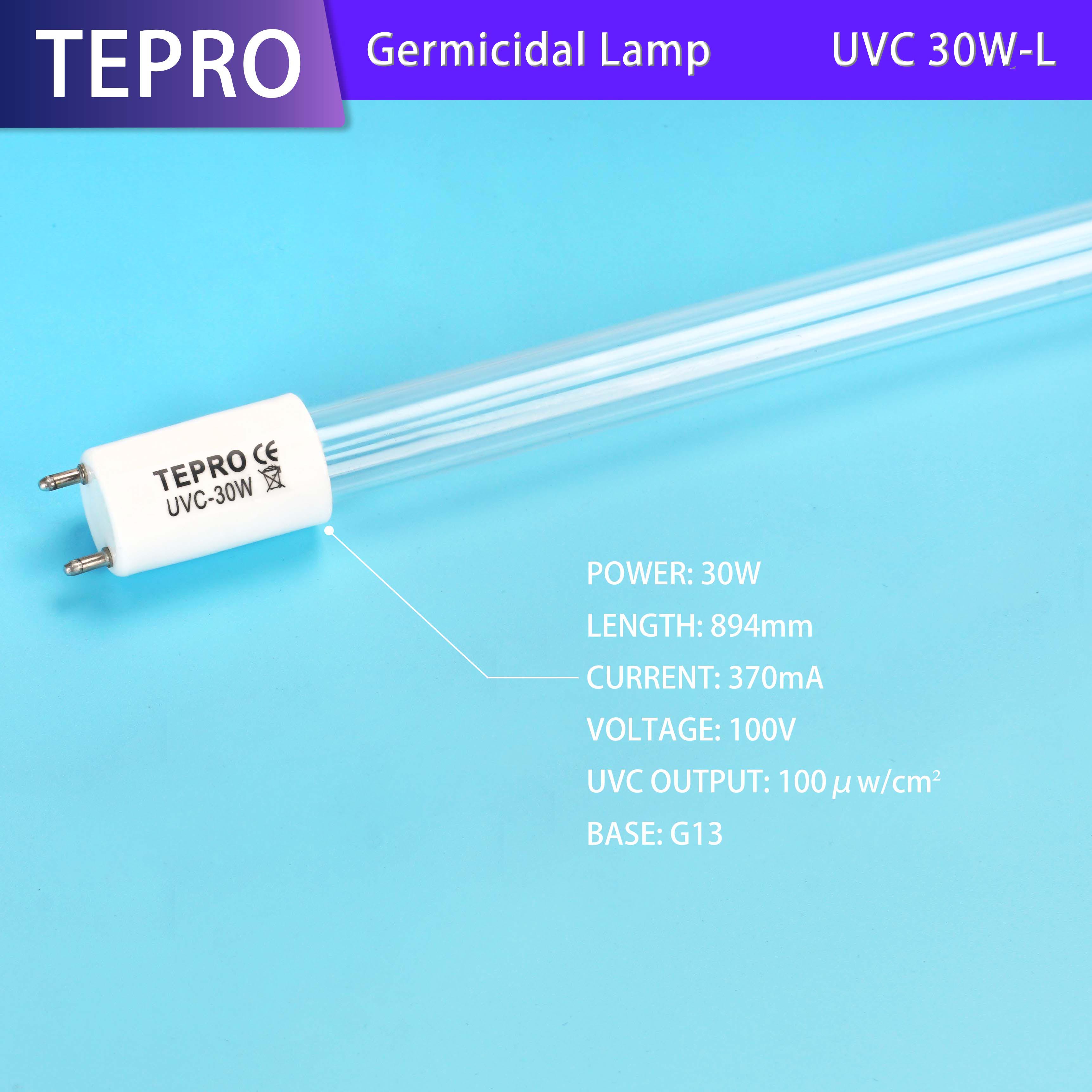 Aluminium/Ceramic Base 185nm/254nm UVC 30W-L