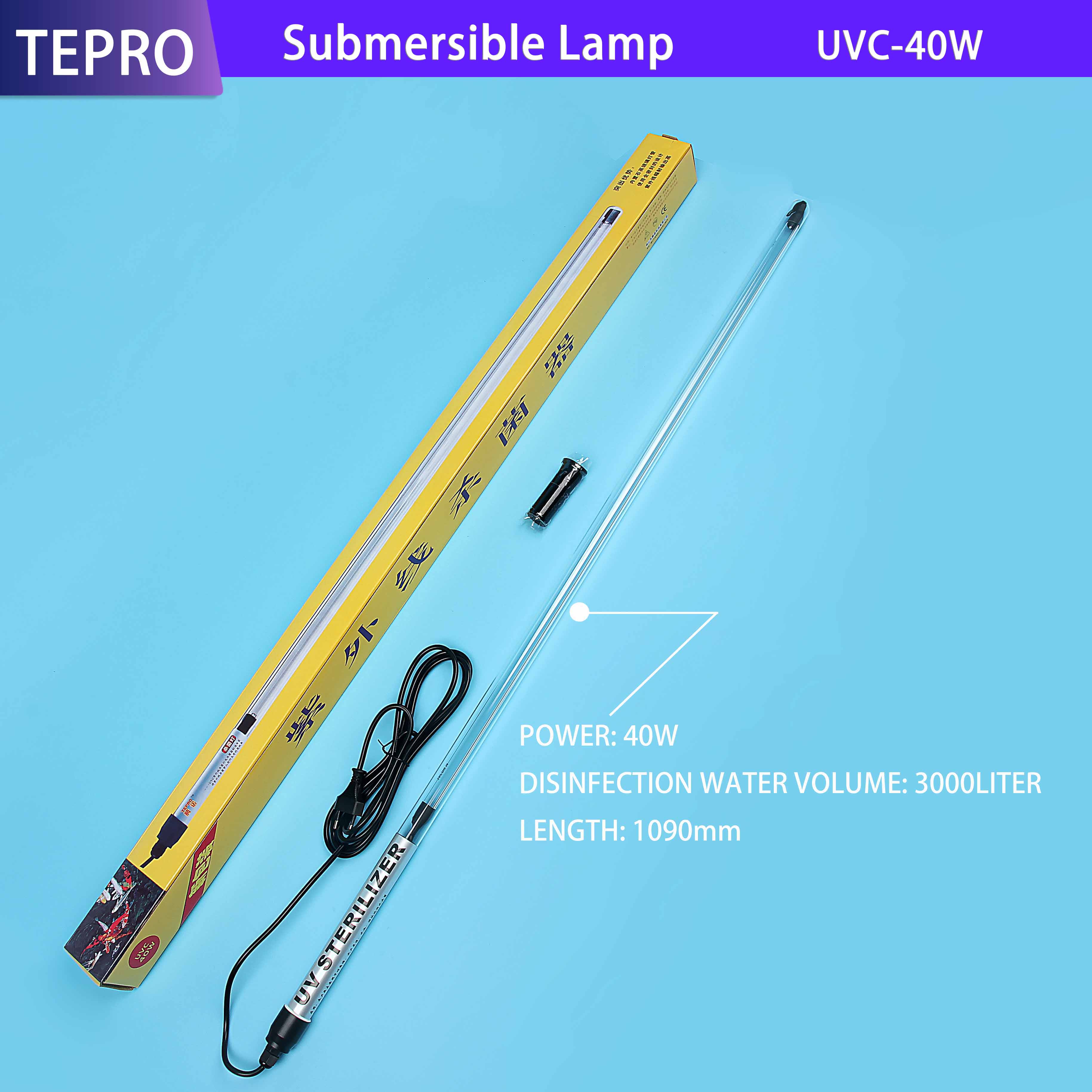 Fishpond Germicidal Lamp Water Treatment 1090mm Power 40W UVC-40W