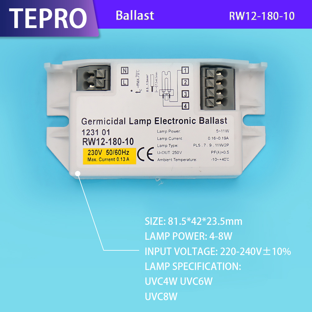 High Quality UVC Lamp Electronic Ballast RW12-180-10
