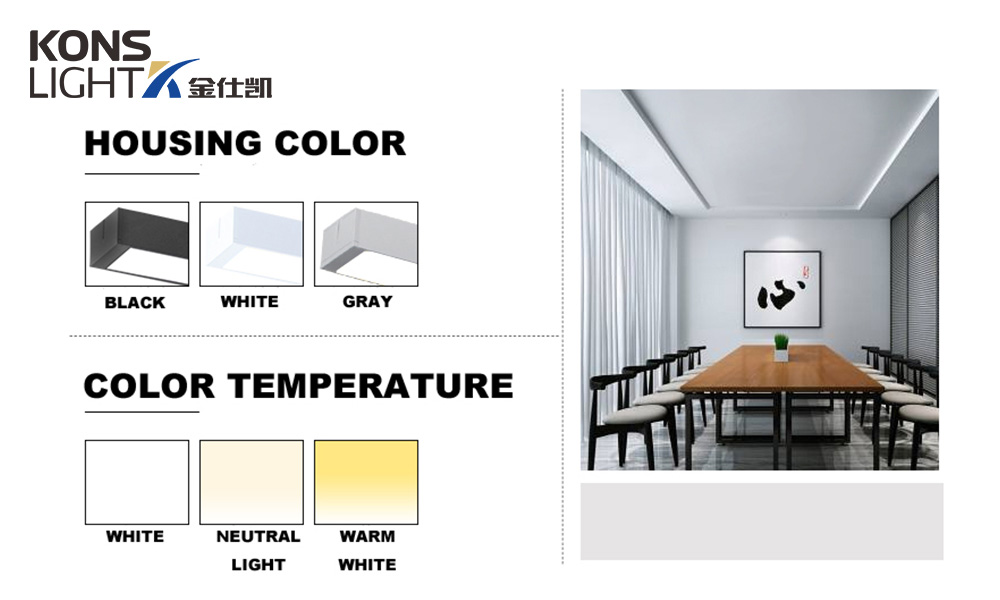 Kons-9-72w Led Pendant Panel Light 3000k-6000k Office Pendant Light