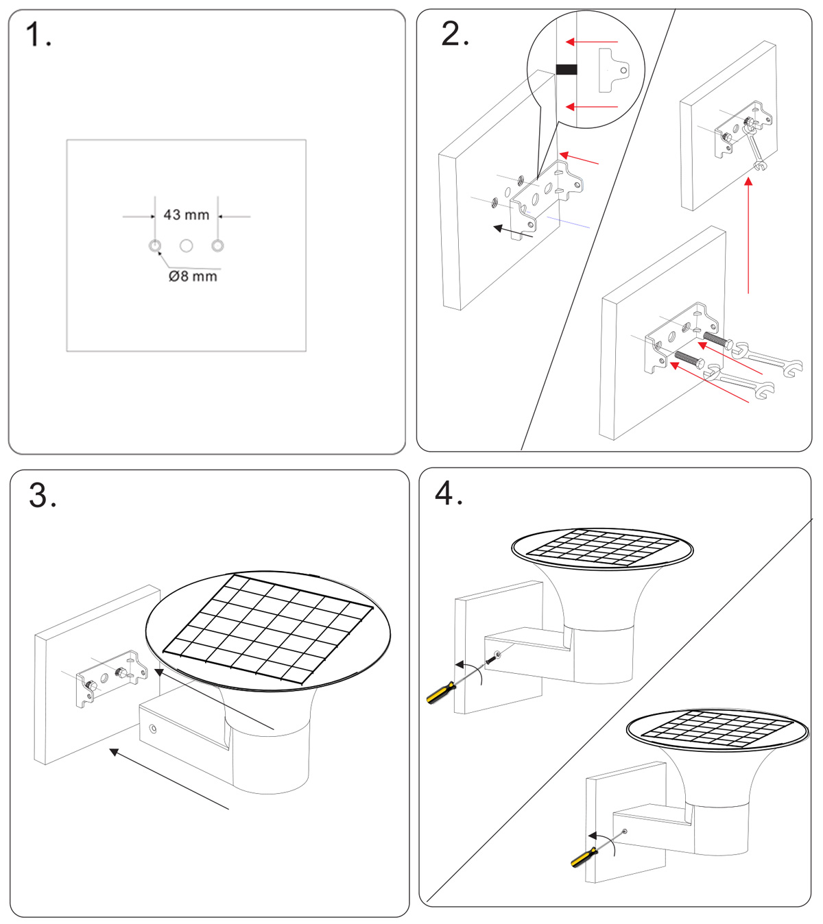 Kons-Manufacturer Of 5w Led Solar Wall Light Inner Switch Warm White-1