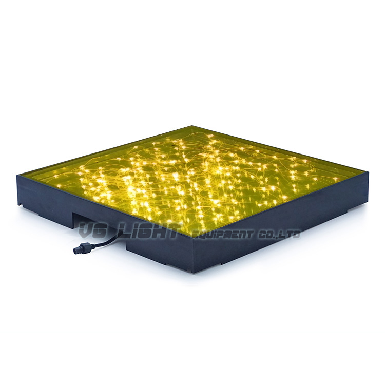 Golden Infinity Mirror 3D LED Dance Floor