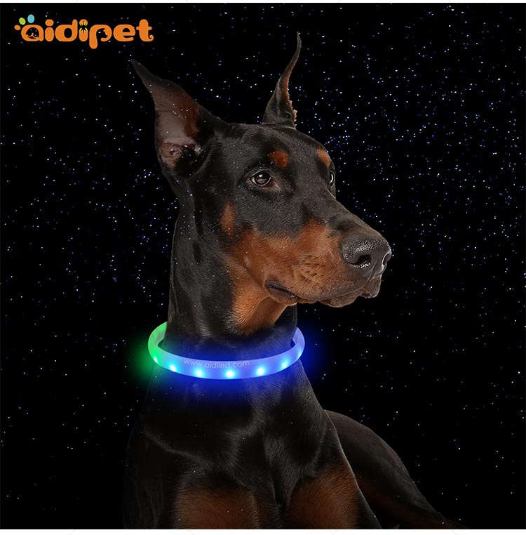 AIDI-Best Night Dog Collar Nylon Fish Filament Rechargeable-13