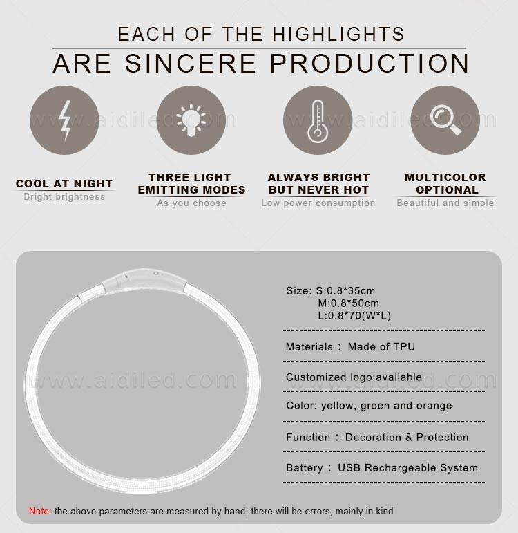 AIDI-Dog Collar Lights Waterproof Manufacture | Aidi-c1 Led Dog Collar-3