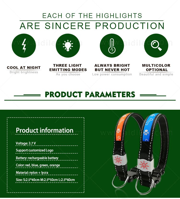 AIDI-Best Led Dog Collar Waterproof Custom Logo LED Dog Collar-3