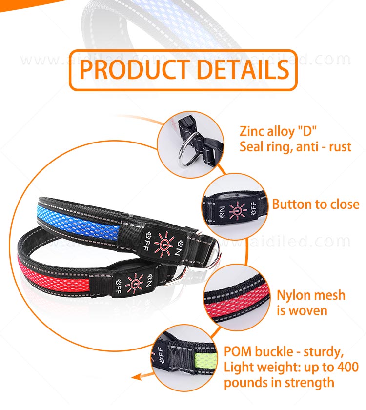AIDI-Led Dog Collar Waterproof | Light Up Led Shining Dog Collar-7