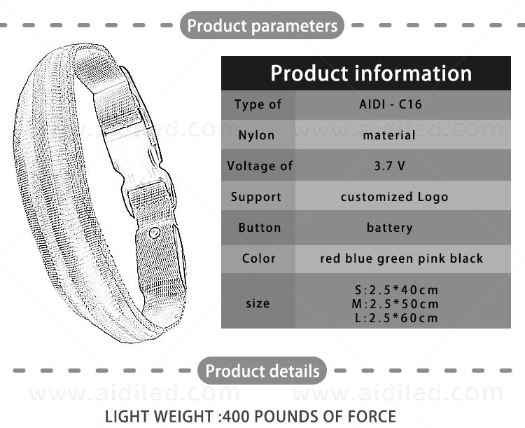 AIDI-High-quality Flashing Dog Collar | Custom LED Dog Collar-3
