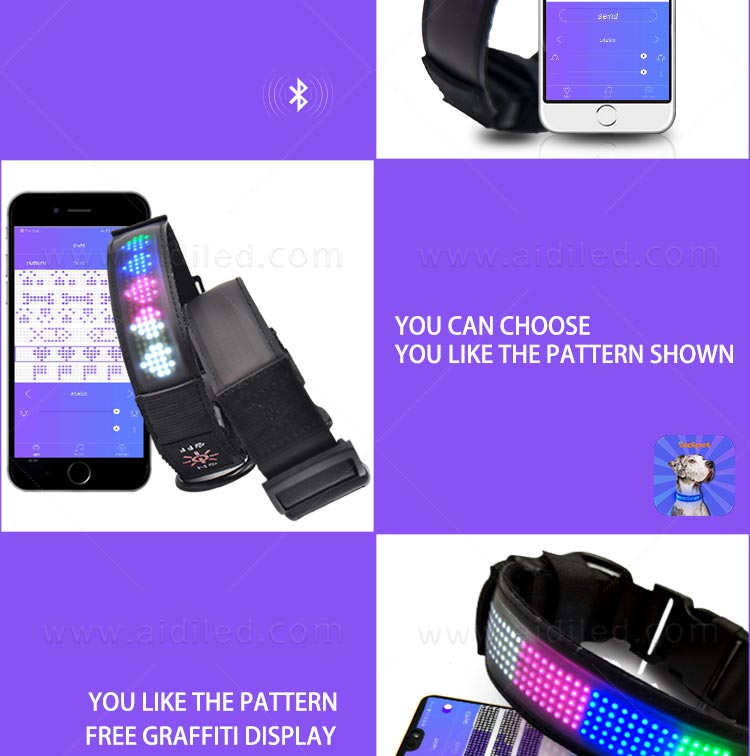AIDI-Flashing Dog Collar Light Led App Controlled Safety Dog Collars-6