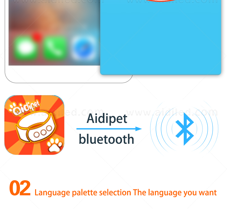 AIDI-Dog Collar Led Flashing Light, Bluetooth Remote Controlled-5