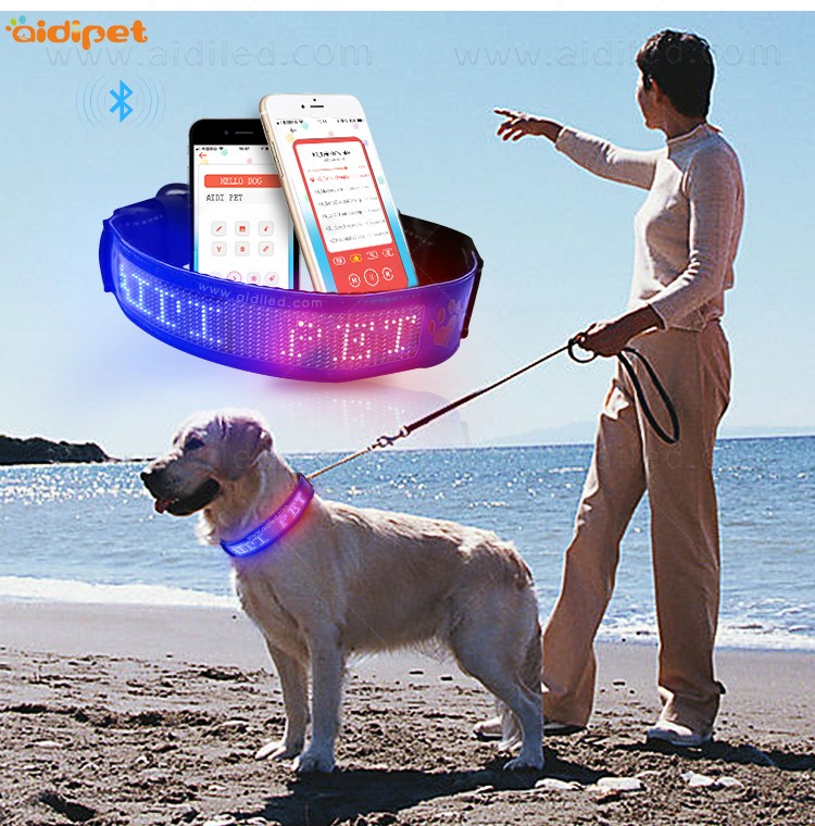 AIDI-Dog Collar Led Flashing Light, Bluetooth Remote Controlled-11