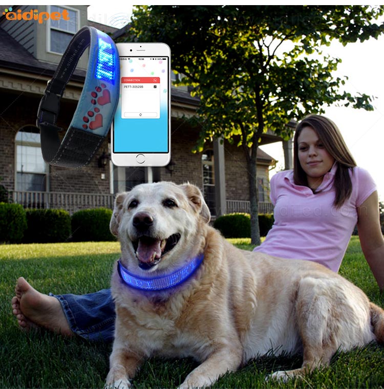 AIDI-Dog Collar Led Flashing Light, Bluetooth Remote Controlled-10