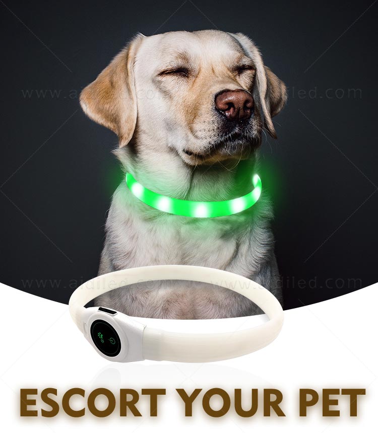AIDI- Silicone Waterproof Rechargeable Flashing Led Dog Collar | AIDI-2
