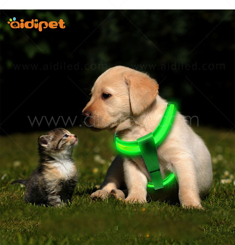 AIDI-Led Dog Harness, Reflective Rechargeable Flashing Led Dog Harness-12