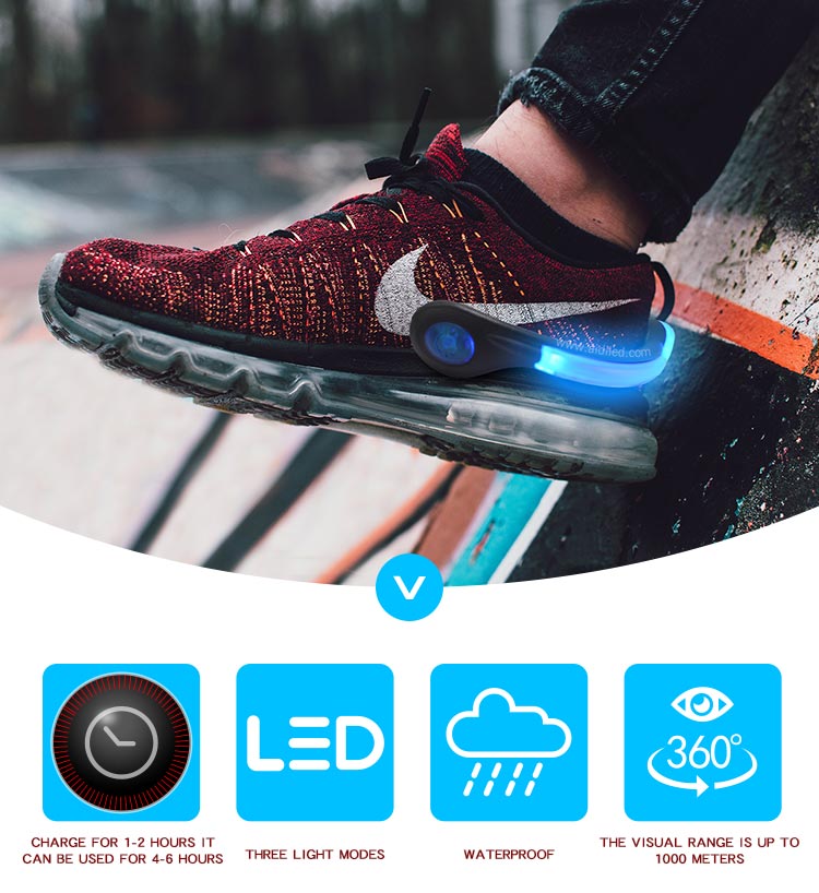 AIDI-Best Night Runner Led Shoe Clip Led Usb Rechargeable Shoe Clip