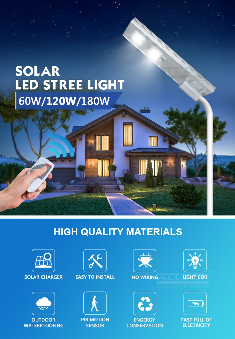 ALLTOP -Solar Led Lights Waterproof Outdoor Ip65 Motion Sensor Integrated 60w-3