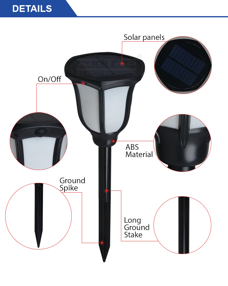 ALLTOP -Solar Garden Lamps Energy Saving Waterproof Ip65 Garden 2watt Solar Led-6