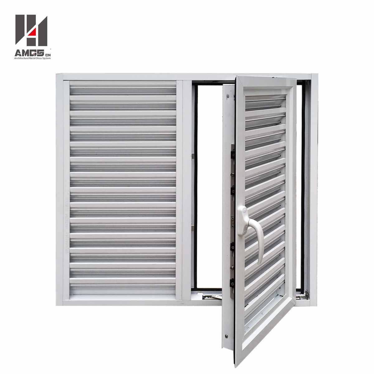 AMGS Exterior Powder Coating Casement Aluminum Shutters Window Louver Window image1