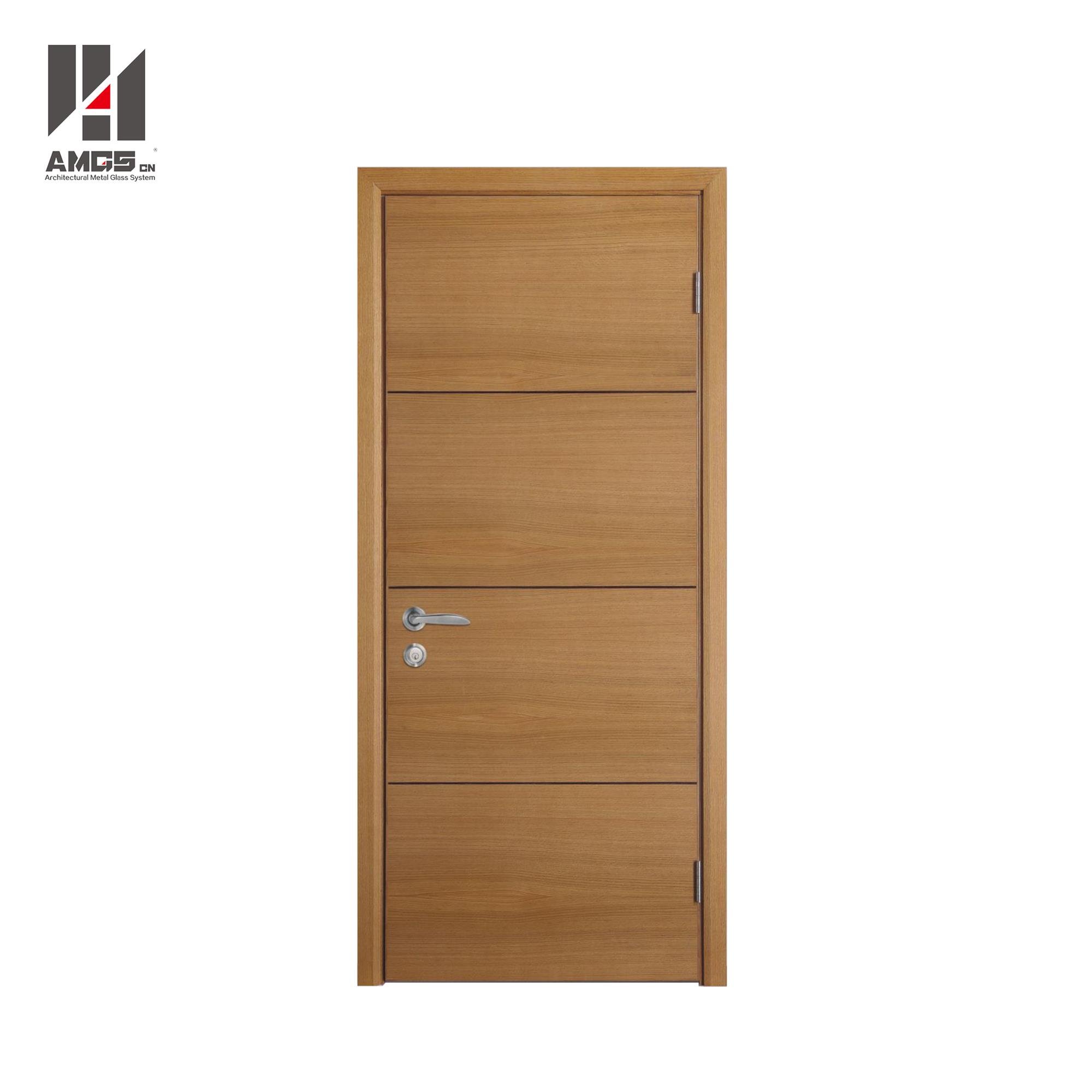 AMGS Modern Latest Designs Interior Mdf Simple Teak Wood Door Wood Door image1