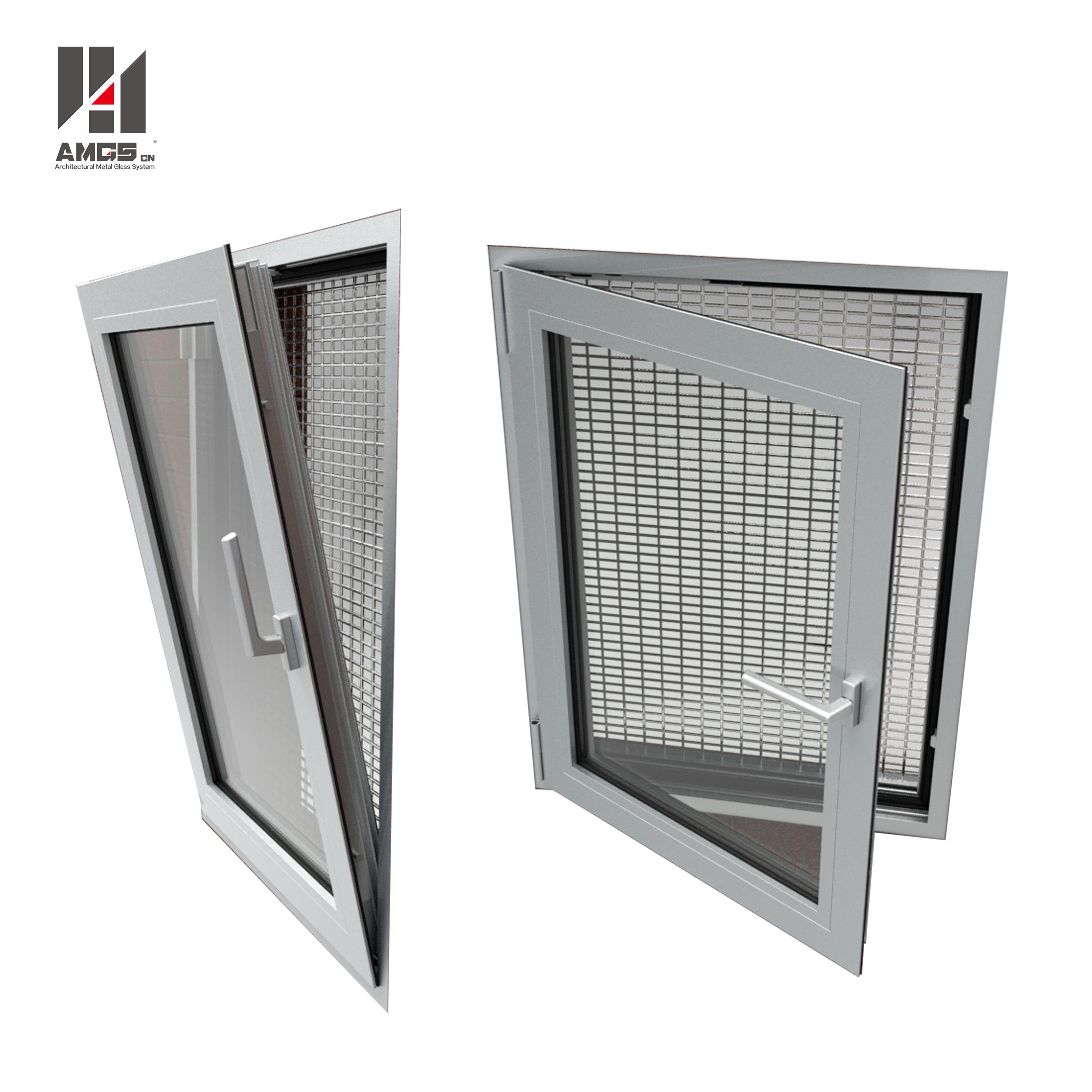 AMGS French Style Swing Aluminum Tilt&Turn Window With Double Glazing Glass Aluminum Tilt-turn Windows image1