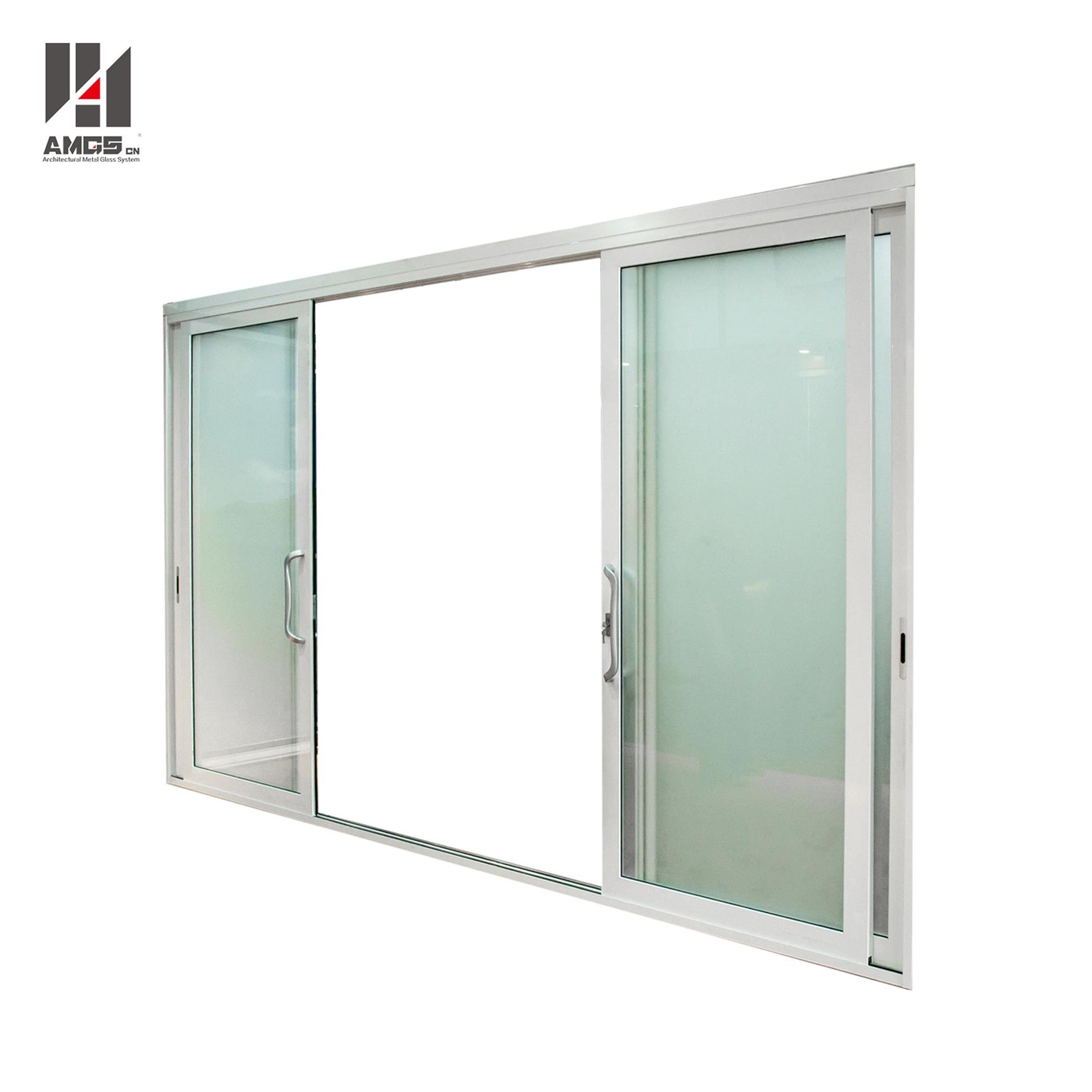 AMGS White Aluminium Sliding Door With Single Or Double Glazing Aluminum Sliding Doors image5