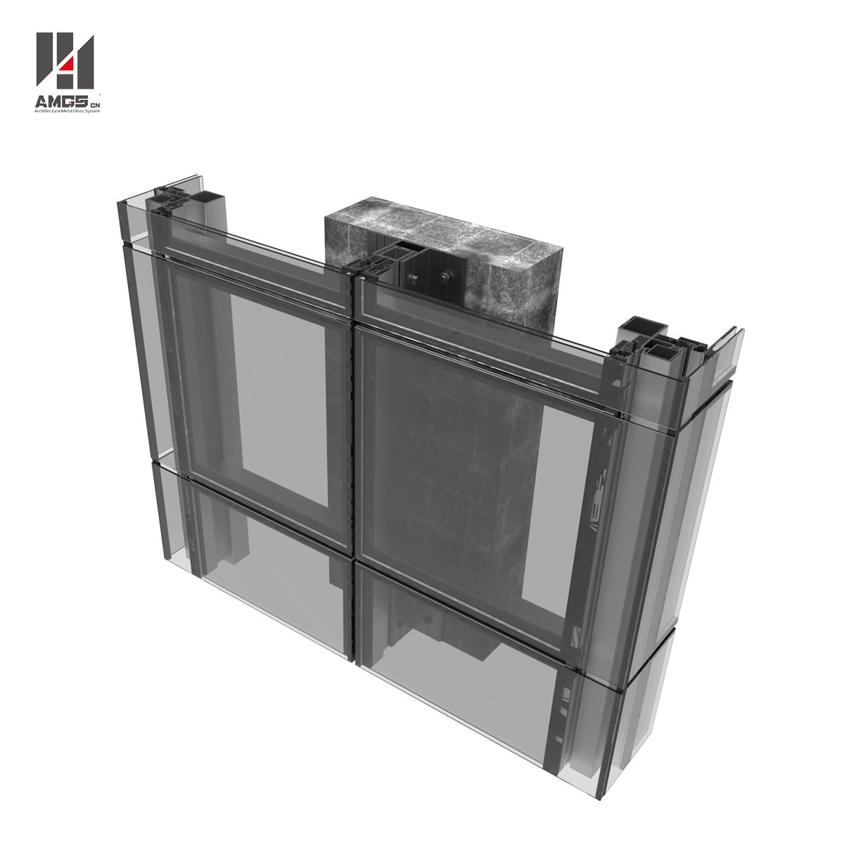AMGS Mirror Reflection Structural Glass Curtain Wall Exterior Building Glass Walls Frameless Glass Curtain Wall image3