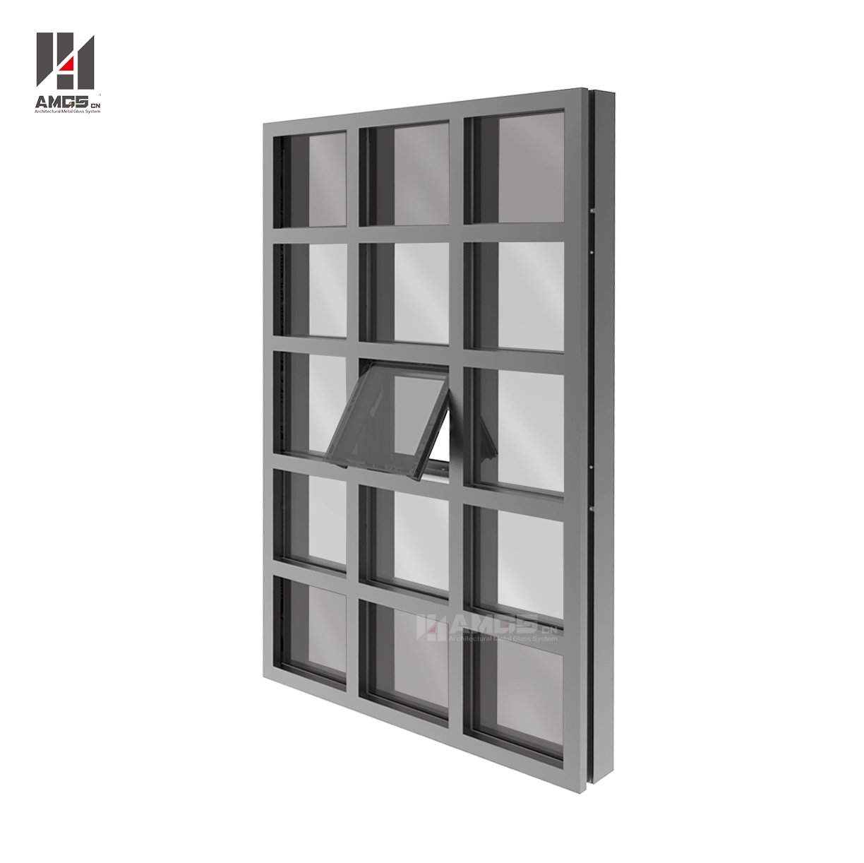 AMGS Double Glazed Curtain Wall For Exterior Facade Frame Glass Curtain Wall image5